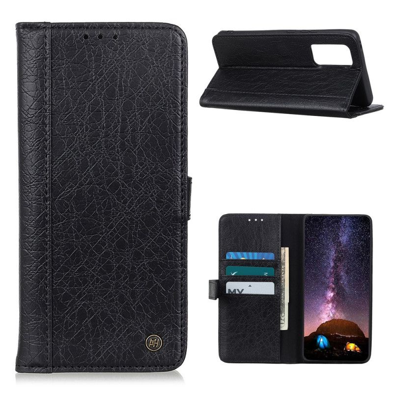 Leren Hoesje Xiaomi Mi 10T / 10T Pro Grijs Zwart Telefoonhoesje Imitatieleer Neushoornstijl