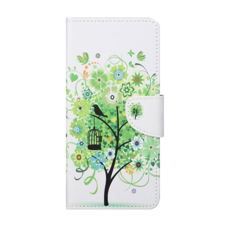 Leren Hoesje Xiaomi Mi 10T / 10T Pro Telefoonhoesje Boom Met Groene Bladeren