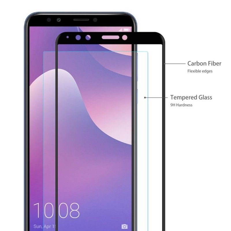 Bescherming Van Gehard Glas Huawei Y7 2018 Transparant Zwart