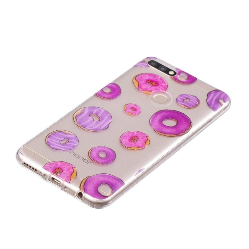 Case Hoesje Huawei Y7 2018 Telefoonhoesje Transparante Donuts Waaier