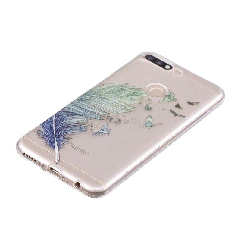 Hoesje voor Huawei Y7 2018 Transparant Gekleurde Veer