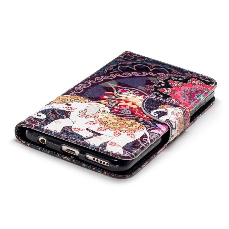 Leren Hoesje Huawei Y7 2018 Etnische Olifantenmandala