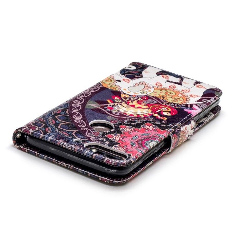 Leren Hoesje Huawei Y7 2018 Etnische Olifantenmandala