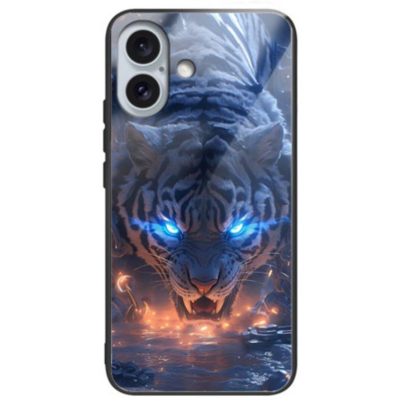 Case Hoesje iPhone 16 Plus Telefoonhoesje Tijgerbedrukt Gehard Glas