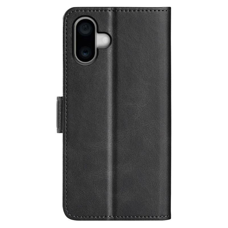 Flip Case Leren iPhone 16 Plus Dubbele Sluiting