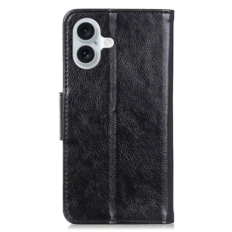 Flip Case Leren iPhone 16 Plus Nappatextuur