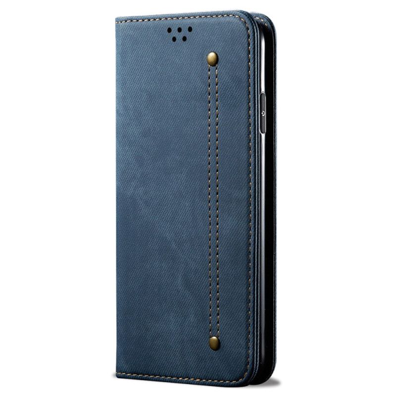 Folio-hoesje iPhone 16 Plus Jeansstof Bescherming Hoesje