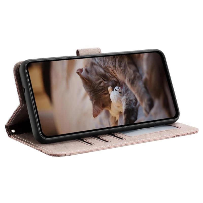 Folio-hoesje iPhone 16 Plus Telefoonhoesje Kattenpatroon Met Riem