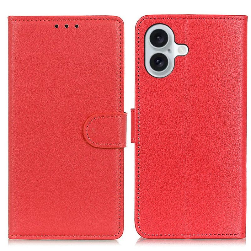 Hoesje Case iPhone 16 Plus Portemonnee Met Lychee-textuur