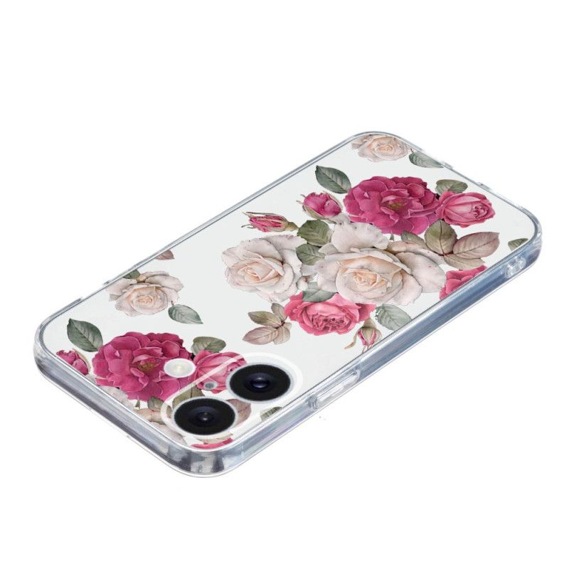 Hoesje iPhone 16 Plus Mooie Pioenrozen