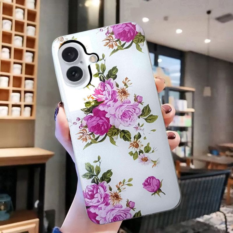 Hoesje iPhone 16 Plus Roze Bloemen Bescherming Hoesje