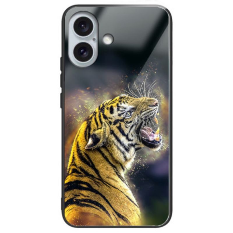 Hoesje Voor iPhone 16 Plus Roaring Tiger Gehard Glas