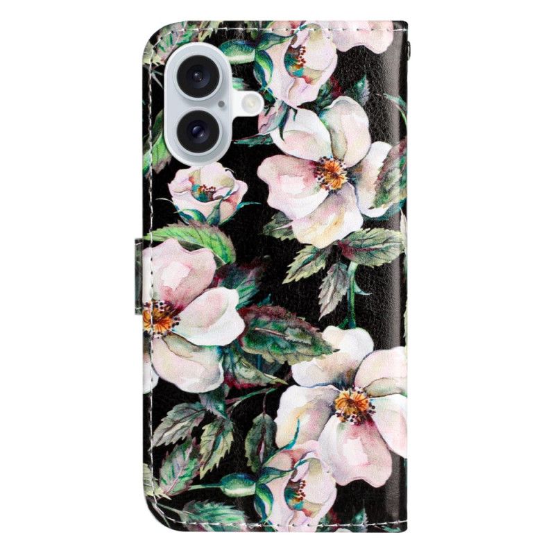 Leren Hoesje iPhone 16 Plus Band Magnolia's