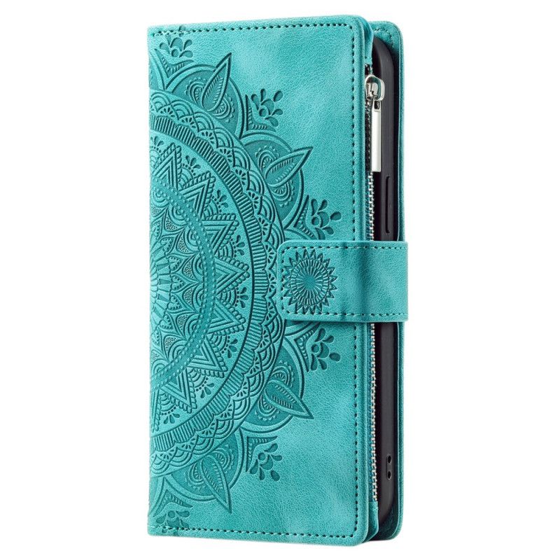 Leren Hoesje iPhone 16 Plus Mandala-portemonnee