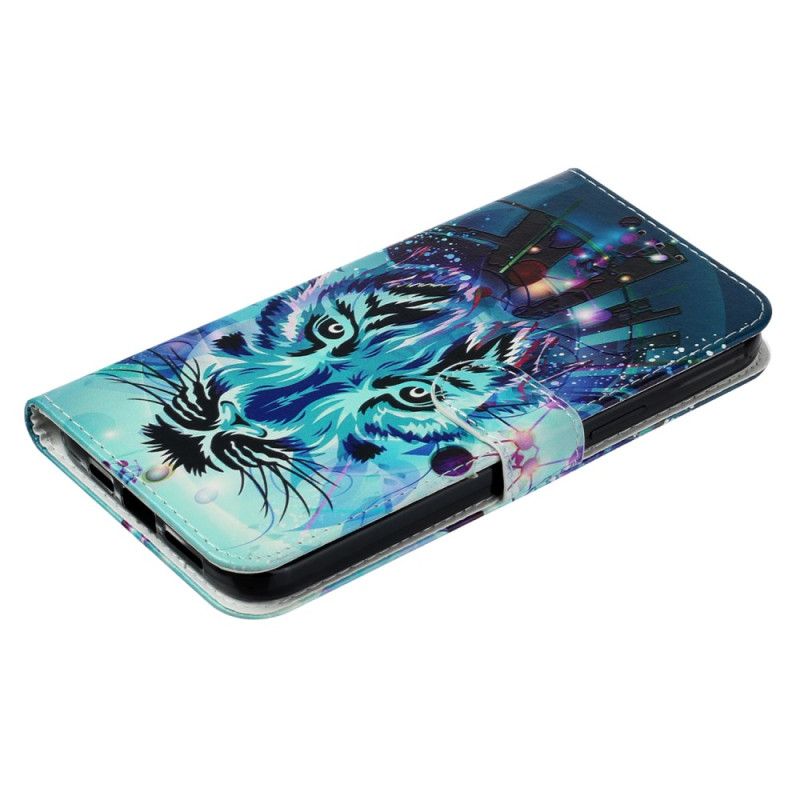 Leren Hoesje iPhone 16 Plus Wolf Met Riem Bescherming Hoesje