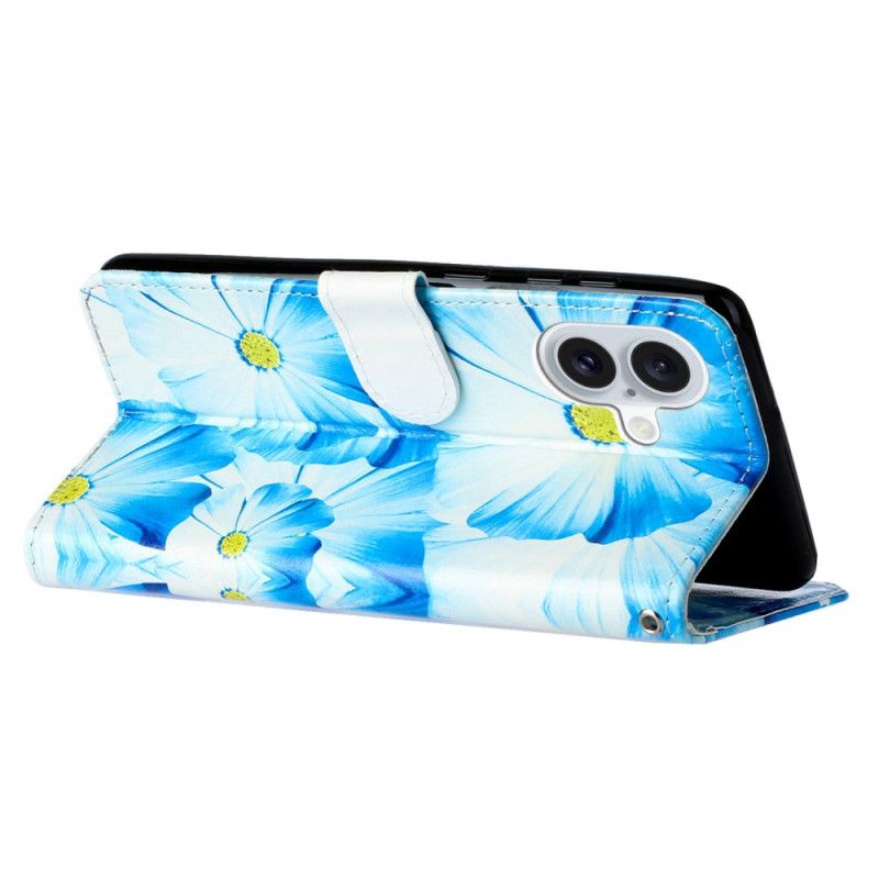 Leren Hoesje Voor iPhone 16 Plus Orchideeën