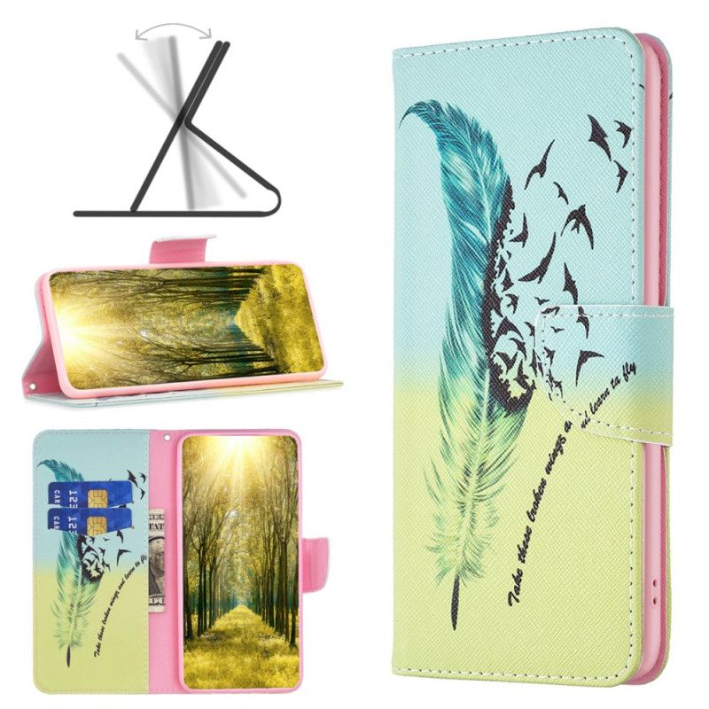 Leren Hoesje Voor iPhone 16 Plus Veren En Vogels