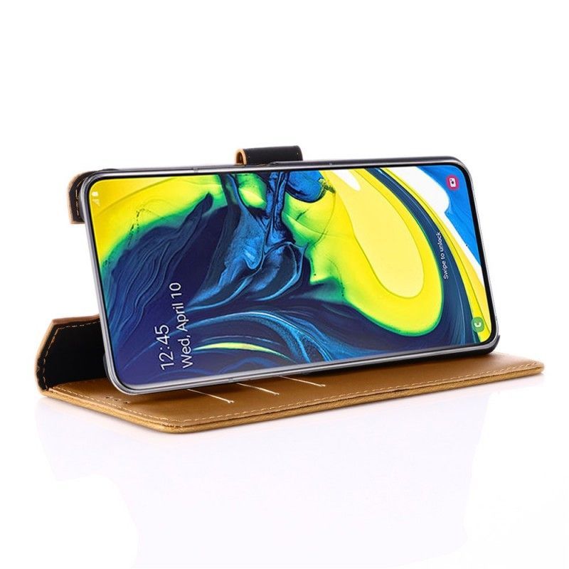 Bescherming Hoesje Samsung Galaxy A80 / A90 Bruin Subtiel Leer