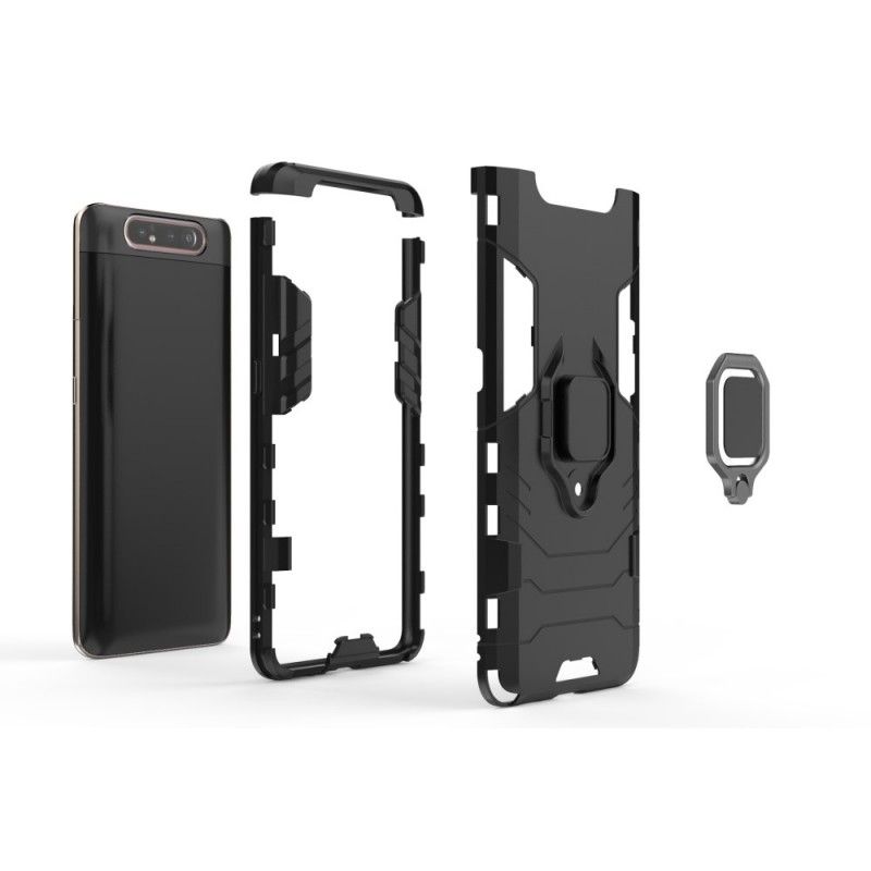 Case Hoesje Samsung Galaxy A80 / A90 Rood Zwart Telefoonhoesje Resistente Ring