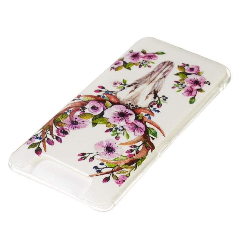 Case Hoesje Samsung Galaxy A80 / A90 Telefoonhoesje Eland Met Fluorescerende Bloemen