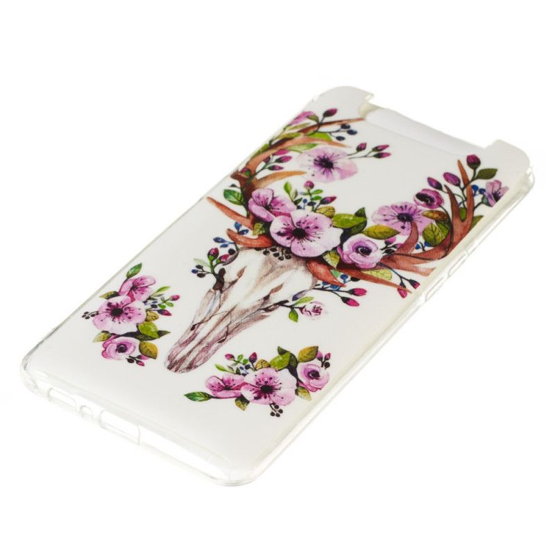 Case Hoesje Samsung Galaxy A80 / A90 Telefoonhoesje Eland Met Fluorescerende Bloemen