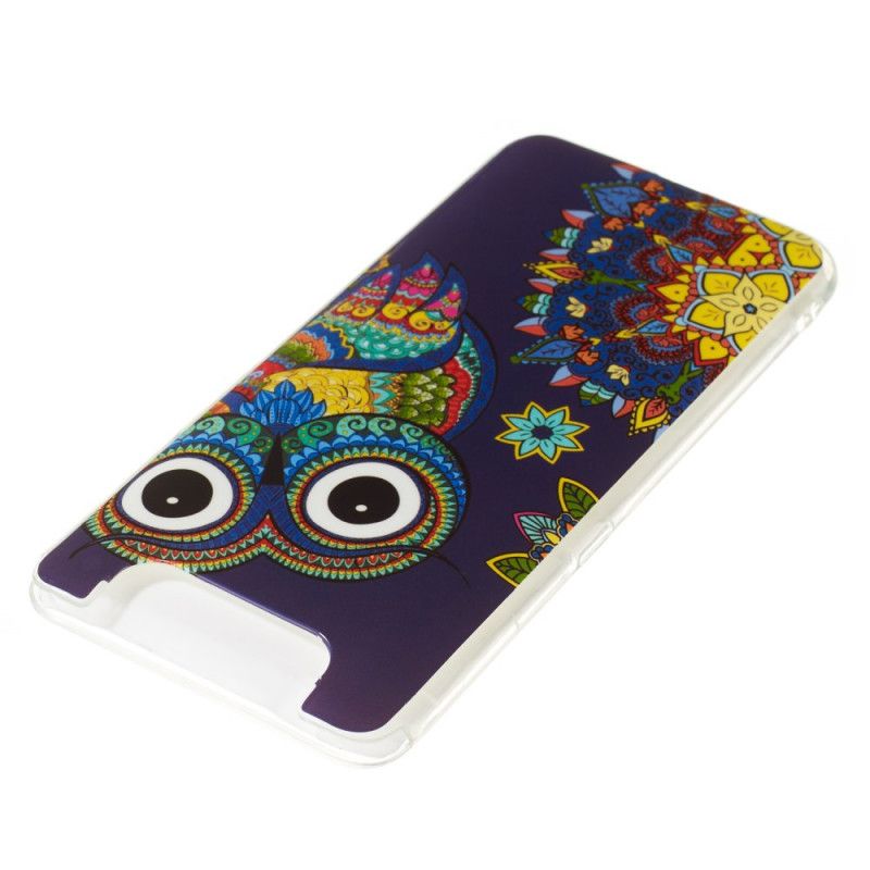 Case Hoesje Samsung Galaxy A80 / A90 Telefoonhoesje Fluorescerende Mandala-Uil