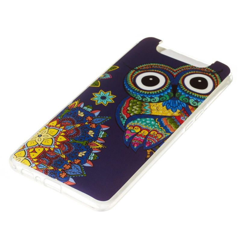 Case Hoesje Samsung Galaxy A80 / A90 Telefoonhoesje Fluorescerende Mandala-Uil