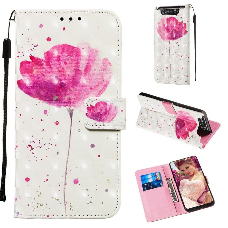 Cover Folio-hoesje Samsung Galaxy A80 / A90 Telefoonhoesje Aquarel Klaproos