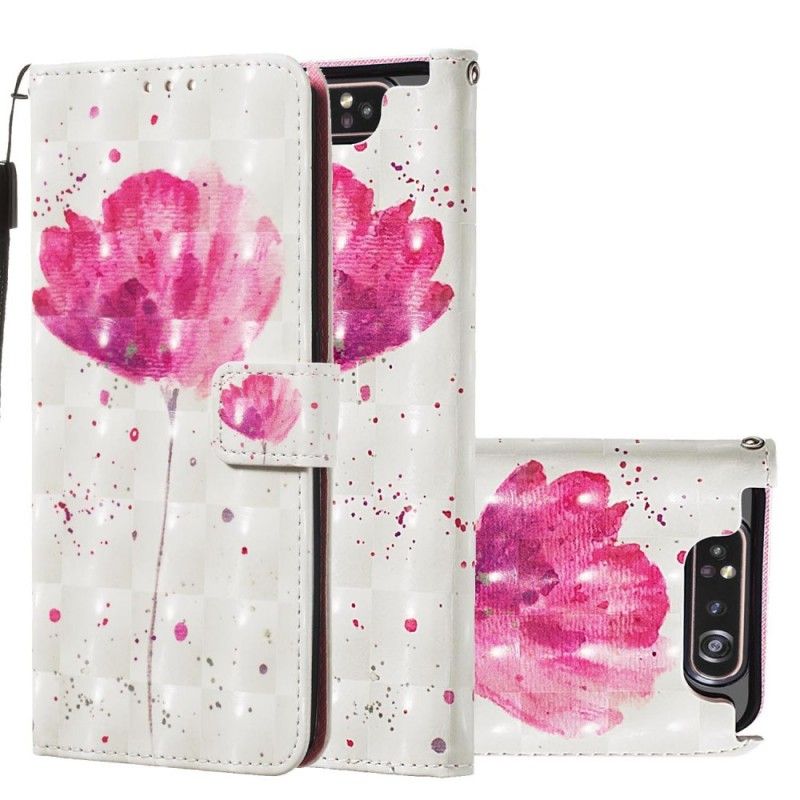 Cover Folio-hoesje Samsung Galaxy A80 / A90 Telefoonhoesje Aquarel Klaproos