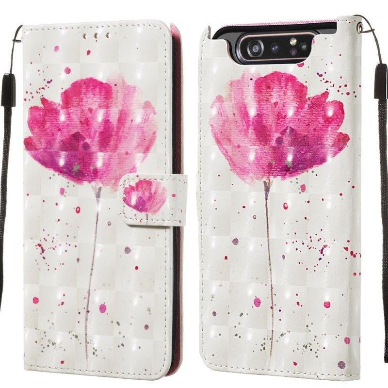 Cover Folio-hoesje Samsung Galaxy A80 / A90 Telefoonhoesje Aquarel Klaproos