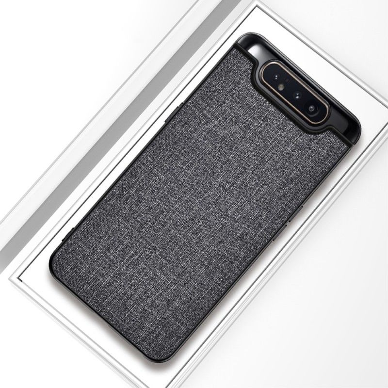 Cover Hoesje Samsung Galaxy A80 / A90 Grijs Zwart Telefoonhoesje Stof Textuur