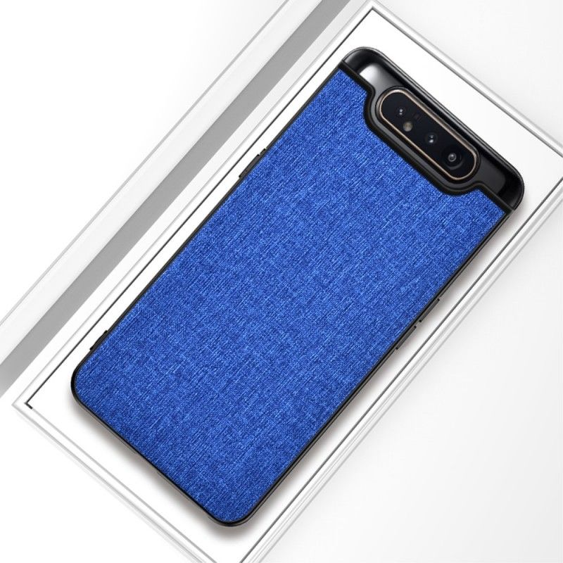 Cover Hoesje Samsung Galaxy A80 / A90 Grijs Zwart Telefoonhoesje Stof Textuur