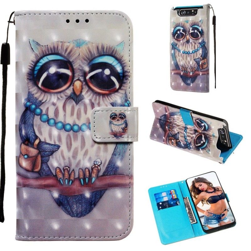 Flip Case Leren Samsung Galaxy A80 / A90 Juffrouw Uil