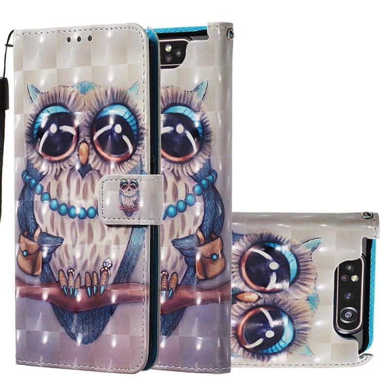 Flip Case Leren Samsung Galaxy A80 / A90 Juffrouw Uil