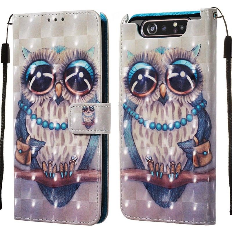 Flip Case Leren Samsung Galaxy A80 / A90 Juffrouw Uil