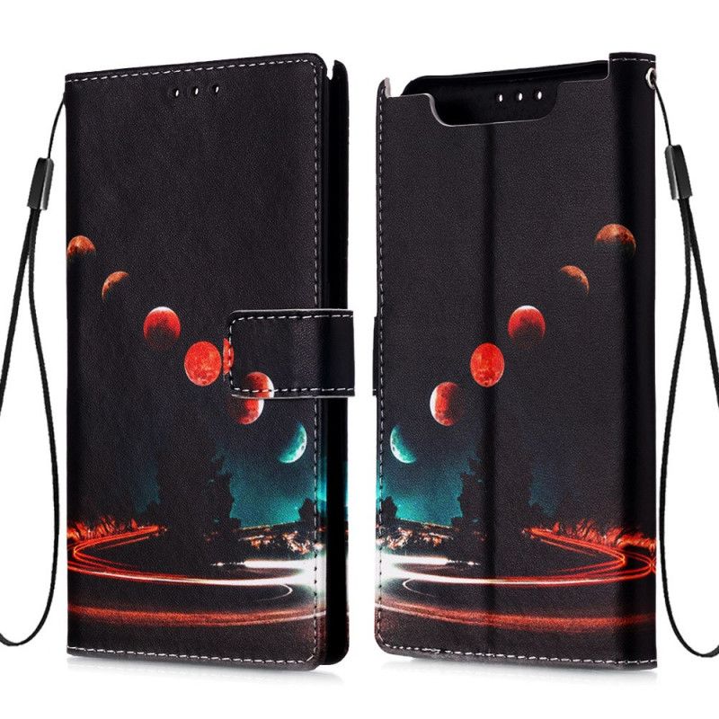 Flip Case Leren Samsung Galaxy A80 / A90 Manen En Sterrenstelsel