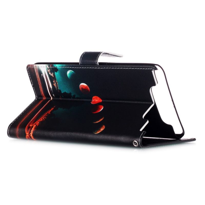 Flip Case Leren Samsung Galaxy A80 / A90 Manen En Sterrenstelsel