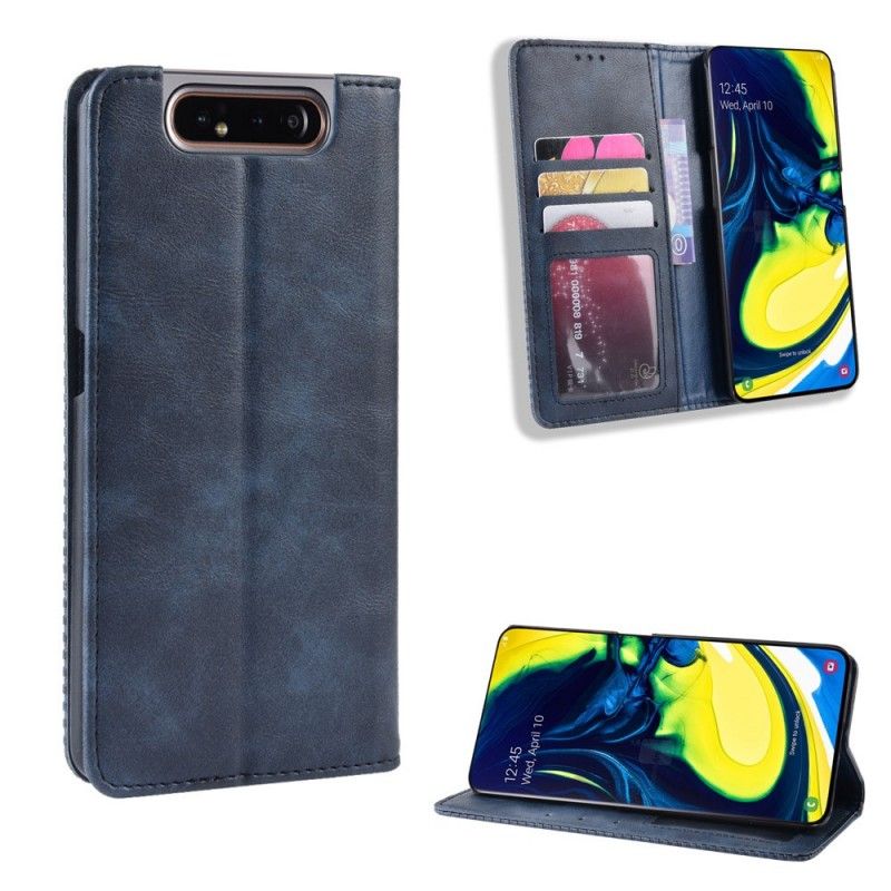 Folio-hoesje Samsung Galaxy A80 / A90 Rood Zwart Gestileerd Imitatieleer