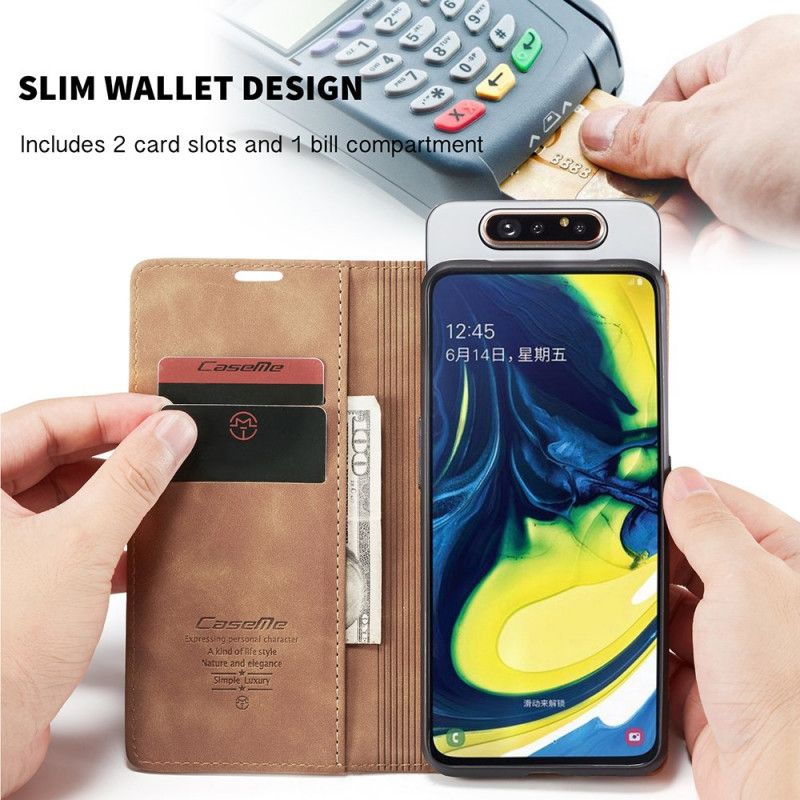 Folio-hoesje voor Samsung Galaxy A80 / A90 Bruin Zwart Kunstlederen Etui