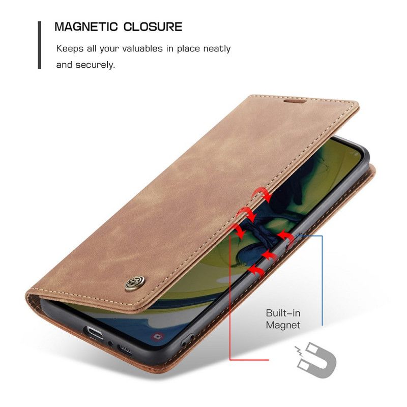 Folio-hoesje voor Samsung Galaxy A80 / A90 Bruin Zwart Kunstlederen Etui