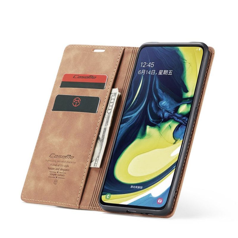 Folio-hoesje voor Samsung Galaxy A80 / A90 Bruin Zwart Kunstlederen Etui