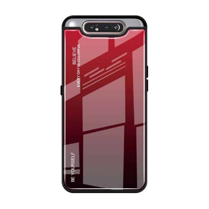 Hoesje Samsung Galaxy A80 / A90 Magenta Rood Wees Jezelf Gehard Glas