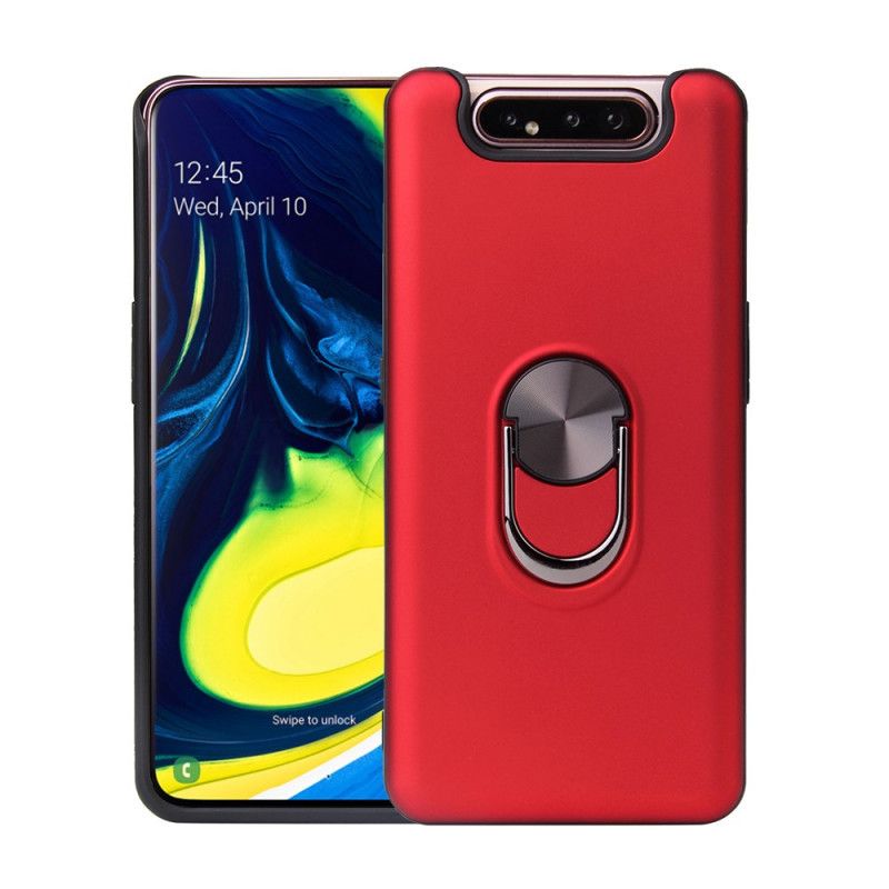 Hoesje Samsung Galaxy A80 / A90 Rood Zwart Afneembaar Met Steunring