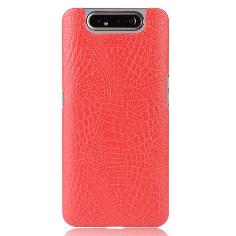 Hoesje Samsung Galaxy A80 / A90 Rood Zwart Krokodillenhuideffect