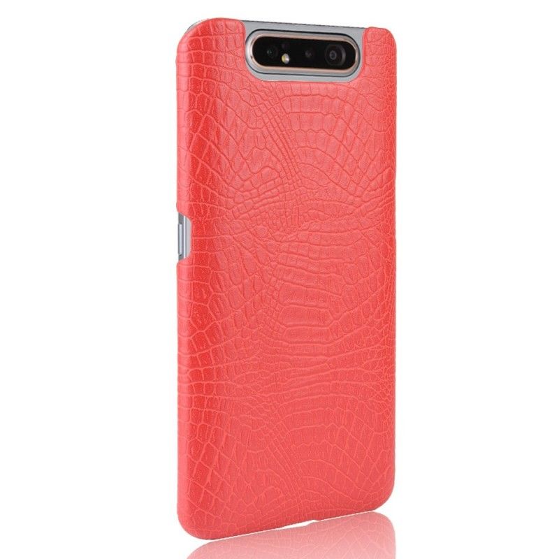 Hoesje Samsung Galaxy A80 / A90 Rood Zwart Krokodillenhuideffect