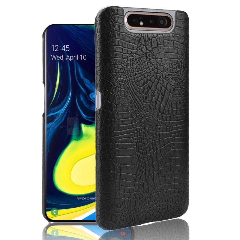 Hoesje Samsung Galaxy A80 / A90 Rood Zwart Krokodillenhuideffect