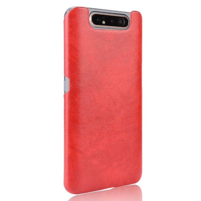 Hoesje Samsung Galaxy A80 / A90 Rood Zwart Lychee Leereffect