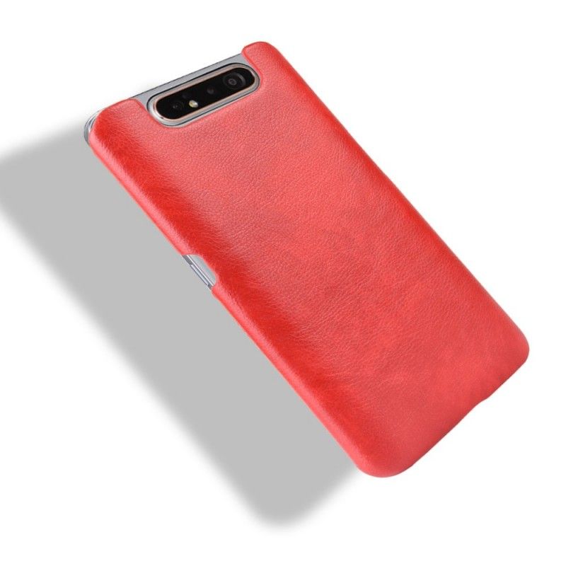 Hoesje Samsung Galaxy A80 / A90 Rood Zwart Lychee Leereffect