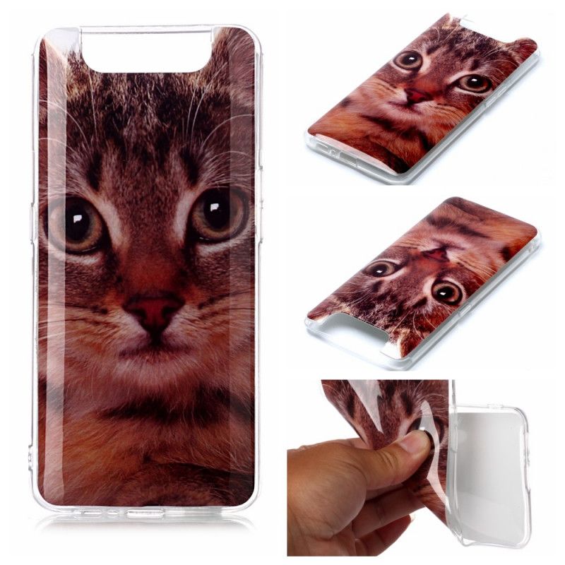 Hoesje Samsung Galaxy A80 / A90 Telefoonhoesje Rode Kattenogen