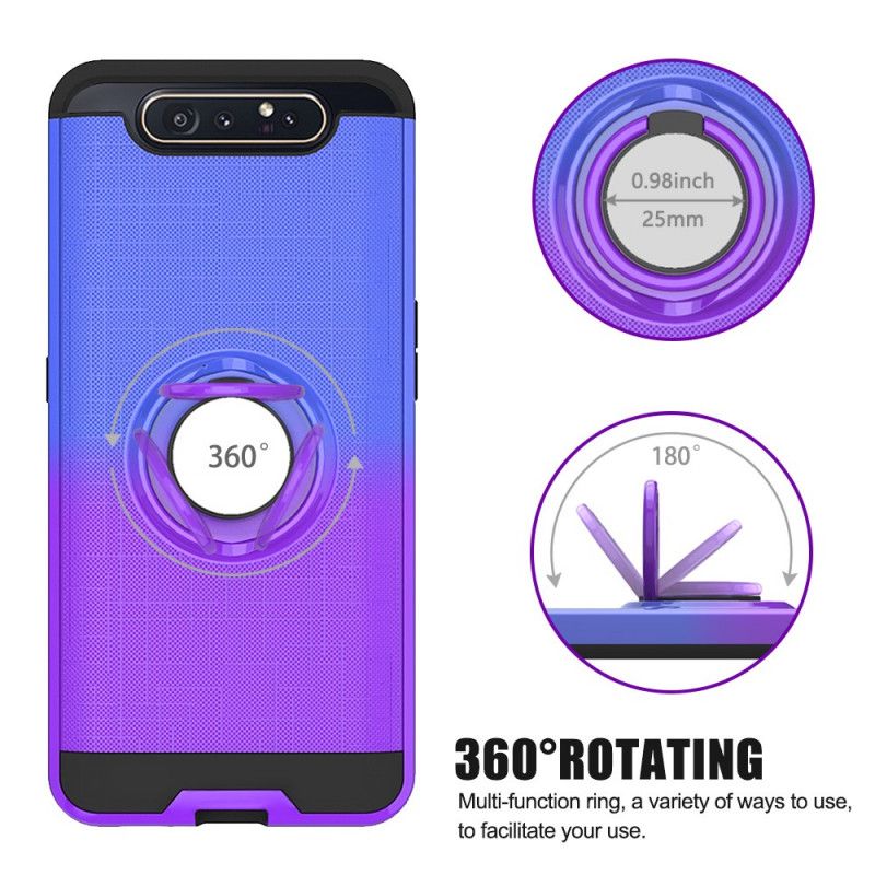 Hoesje voor Samsung Galaxy A80 / A90 Magenta Wit Met Kleurverloopring